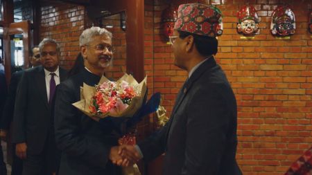 India's External Affairs Minister, Touches Down in Kathmandu